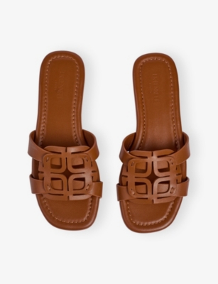 Lk Bennett Womens Bro-tan Casper Leather Sandals Eur 37 / 4 Uk In Brown