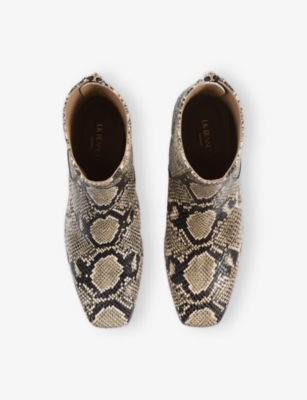 LK BENNETT: Nadira Block-Heel Leather Ankle Boots