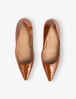Lk Bennett Womens Florena Leather Courts Bro-tan Eur 37 / 4 Uk In Orange