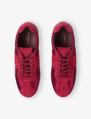 Lk Bennett Womens Red-burgundy Spring Satin And Suede Trainers Eur 37 / 4 Uk In Burgundy
