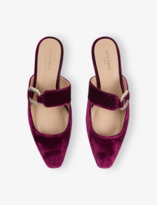 Lk Bennett Womens Red-burgundy Nancy Velvet Mules Eur 42/ 9 Uk In Burgundy
