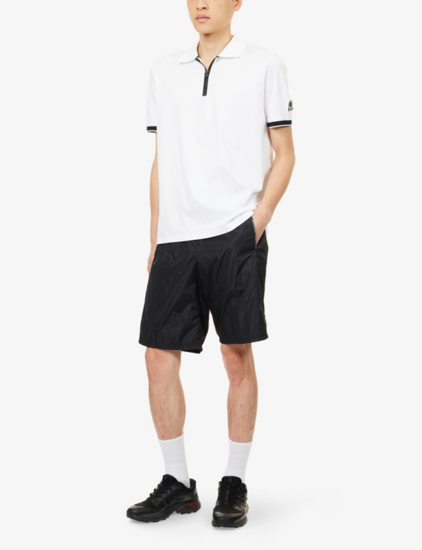 Quarter-Zip Short-Sleeve Cotton Polo Shirt