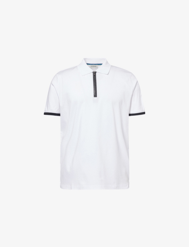 Quarter-Zip Short-Sleeve Cotton Polo Shirt