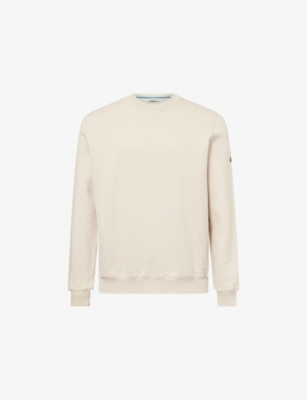 Sandbanks Mens Stone Badge Logo Crewneck Cotton-jersey Sweatshirt In Neutral
