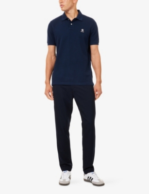 SANDBANKS: Badge Logo Regular-Fit Cotton-Piqué Polo Shirt