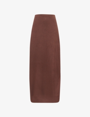 Dissh Womens Choc  Alias Strapless Stretch-woven Midi Dress In Brown