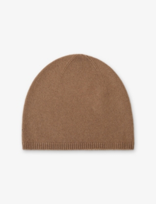 Joseph Womens Mushroom Light Pure Cashmere Beanie Hat In Brown