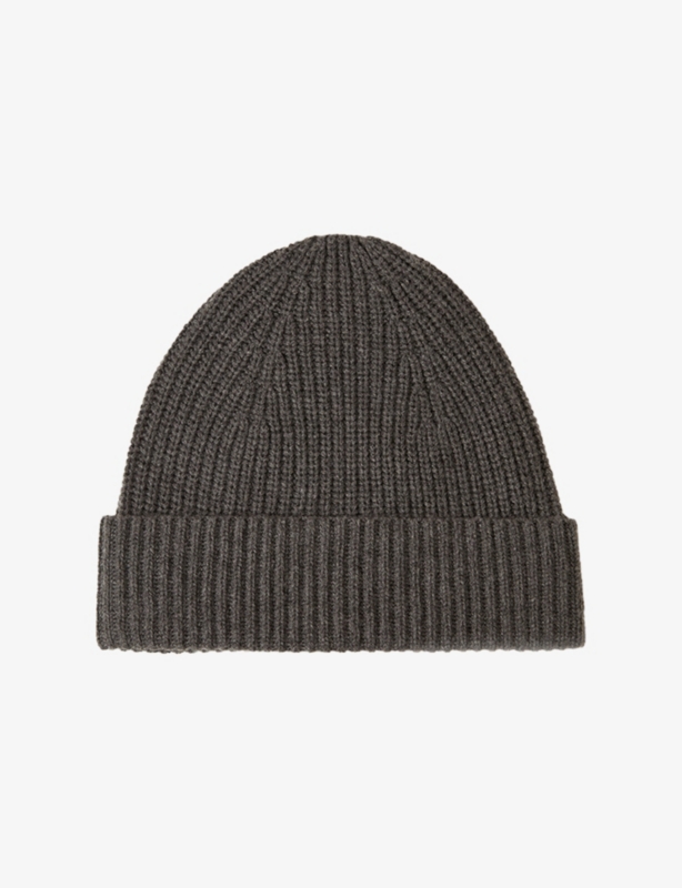 Ribbed Wool, Silk and Cashmere Beanie Hat
