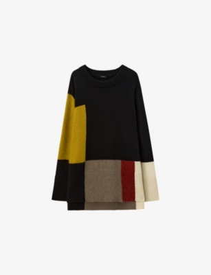 JOSEPH: Colour-Block Relaxed-Fit Wool-Blend Jumper
