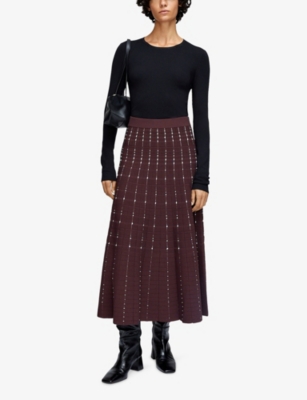 JOSEPH: Fragmented Stripes Knitted Maxi Skirt
