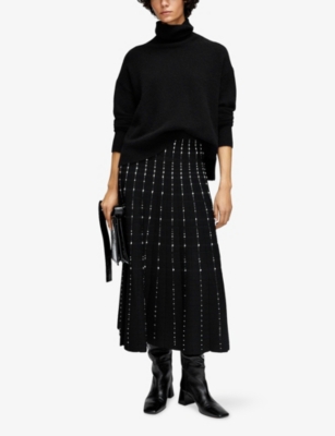 JOSEPH: Fragmented Stripes Knitted Maxi Skirt