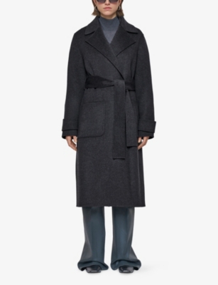 Joseph Womens Smoke Arline Double-face Wool And Cashmere-blend Coat In Gray
