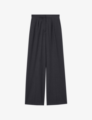 Joseph Womens Alanel Tailored Wide-leg Trousers Smoke In Blue