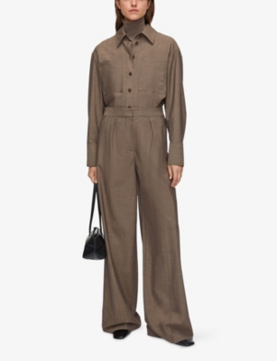 JOSEPH: Alanel Tailored Wide-Leg Wool Trousers