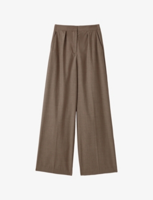 JOSEPH: Alanel Tailored Wide-Leg Wool Trousers