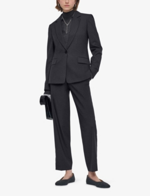 Joseph Womens Smoke Marty Single-breasted Wool Blazer In Black