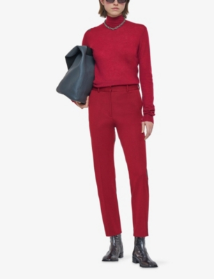 Joseph Womens Ruby Coleman Gabardine Stretch-woven Trousers In Red