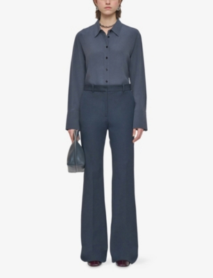 JOSEPH: Tafira Flared-Leg Mid-Rise Stretch-Woven Trousers