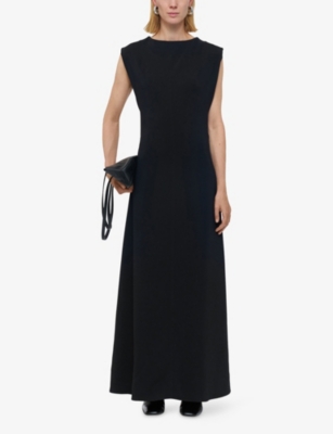 Joseph Womens Black Neva Comfort Cady Stretch-woven Maxi Dress In Black