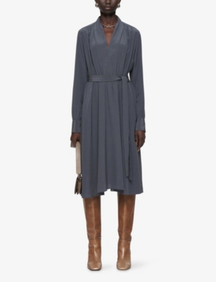 JOSEPH: Severin V-Neck Silk Dress