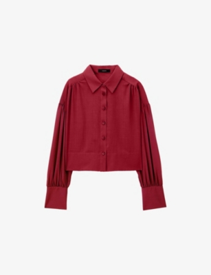 JOSEPH: Anais Cropped Wool-Blend Blouse
