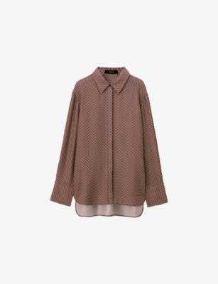 JOSEPH: Joe Abstract-Print Lyocell and Silk Blouse