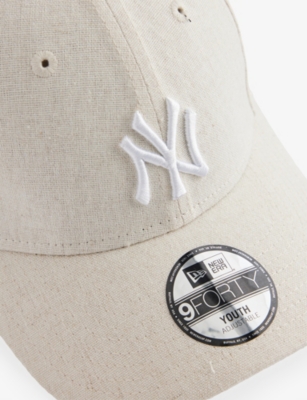 New Era Kids' New York Yankees 9forty Linen Baseball Cap Light Beig In White