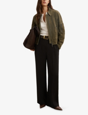 REISS: Tate Long-Sleeve Suede Jacket