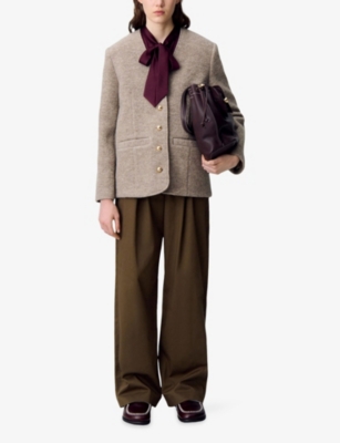 CLAUDIE PIERLOT: Buttoned V-Neck Wool Jacket