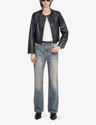 Zadig & Voltaire Womens Light Blue Evy Regular-fit High-rise Denim Jeans In Blue