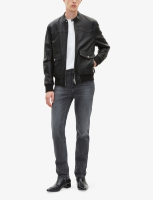 THE KOOPLES: Officer-Collar Straight-Cut Leather Jacket