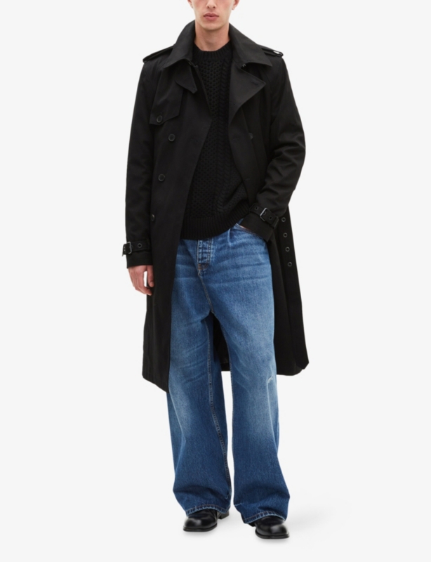 Double-Breasted Cotton Trench Coat