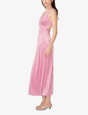 Omnes Womens Vintage Pink Aurelia Velvet Maxi Dress In Pink