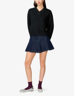 Omnes Womens Daria Oversized Knitted Jumper Black In Black