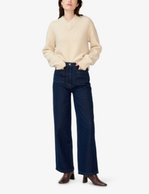 Omnes Womens Orielle Flared High-rise Jeans Indigo In Purple