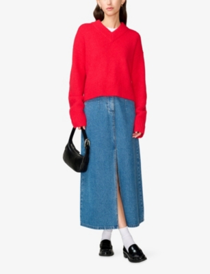 OMNES: Daria V-Neck Stretch-Knit Jumper