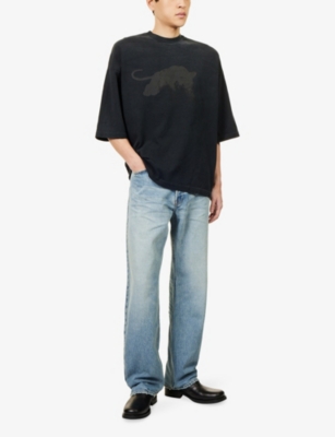Fear Of God Mens Black Le Panteres Relaxed-fit Cotton-jersey T-shirt Xl In Black