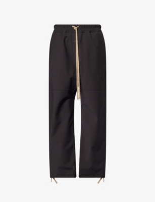 Fear Of God Straight-leg Panelled Woven Drawstring Trousers In Black