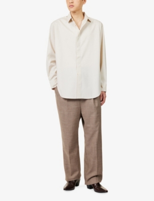 Fear Of God Mens Ivory Classic Long-sleeve Cotton-wool Blend Shirt In White