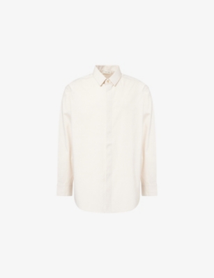 Fear Of God Mens Ivory Classic Long-sleeve Cotton-wool Blend Shirt In White