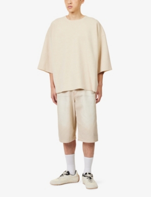 Fear Of God Mens Bone Milano Short-sleeve Wool-knitted Top In Gray