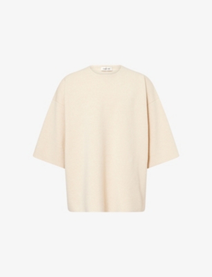 Fear Of God Mens Bone Milano Short-sleeve Wool-knitted Top In Gray