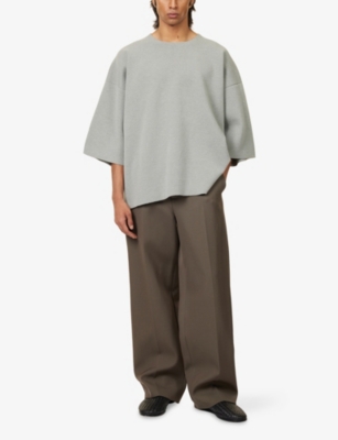Fear Of God Mens Flint Milano Short-sleeve Wool-knitted Top In Gray