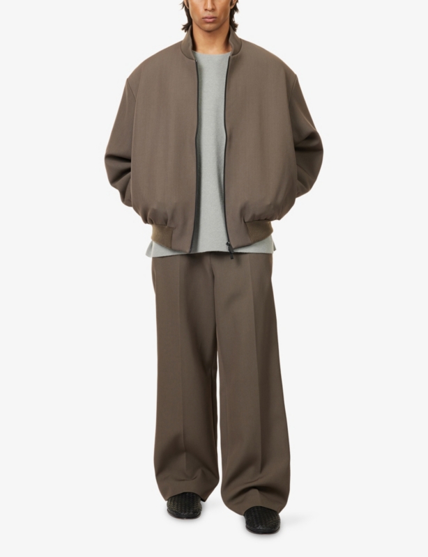 Structured Relaxed-Fit Woven Bomber Jacket