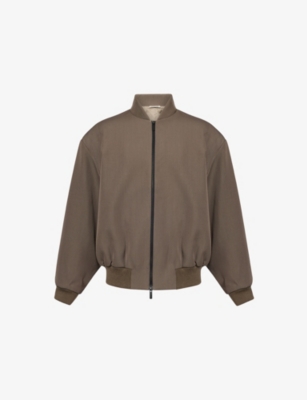 Fear Of God Mens Willow Structured Relaxed-fit Woven Bomber Jacket In Brown