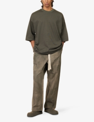 Fear Of God Mens Willow Split Knee Drawstring Cotton Trousers In Green