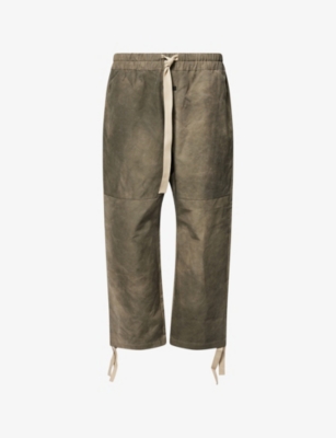 Fear Of God Mens Willow Split Knee Drawstring Cotton Trousers In Green