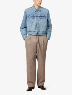Fear Of God Mens Light Indigo Trucker Flap-pocket Denim Jacket Xl In Blue