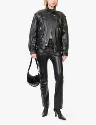 Isabel Marant Womens  Carole Padded Leather Jacket In Black