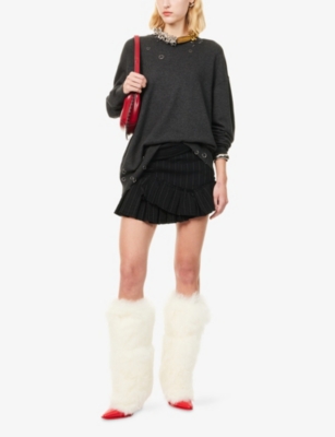 ISABEL MARANT: Atrium Maddy Pinstripe Cotton-Blend Mini Skirt